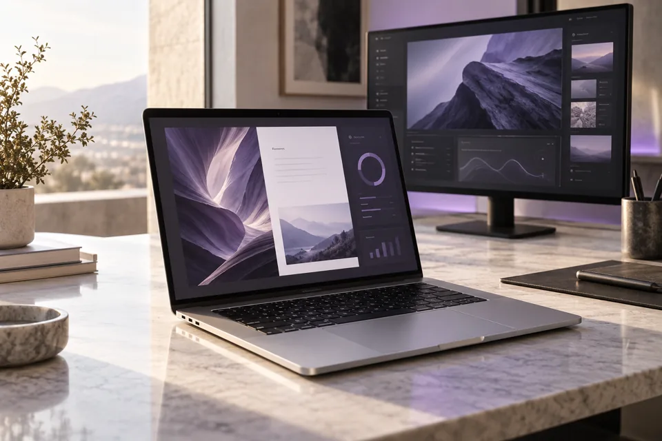 Editorial photograph of a refined software development workspace